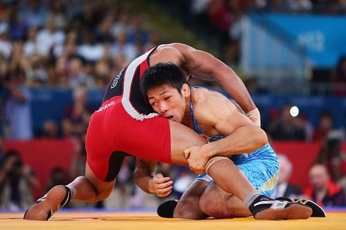 Sushil Kumar in action during the 2012 Lomdon Olympics final