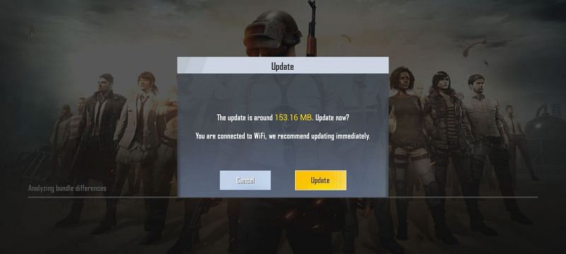 Vous Devez Télécharger La Mise À Jour De 153,16 Mo (Image Via Pubg Mobile Lite)