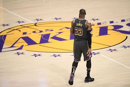 LeBron James #23 of the Los Angeles Lakers