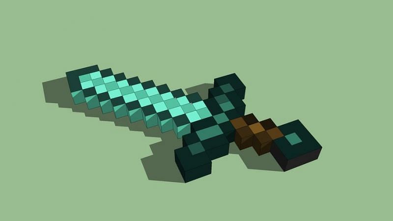 A 3D render of a diamond sword (Image via 3dwarehouse)