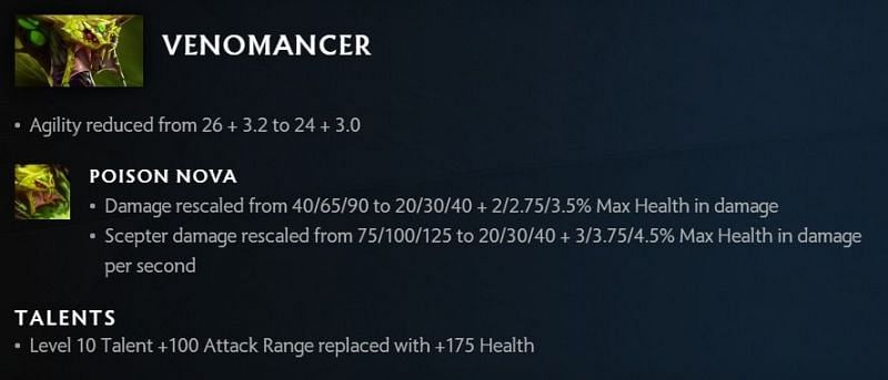 Venomancer changes in 7.30 (Image via Valve)