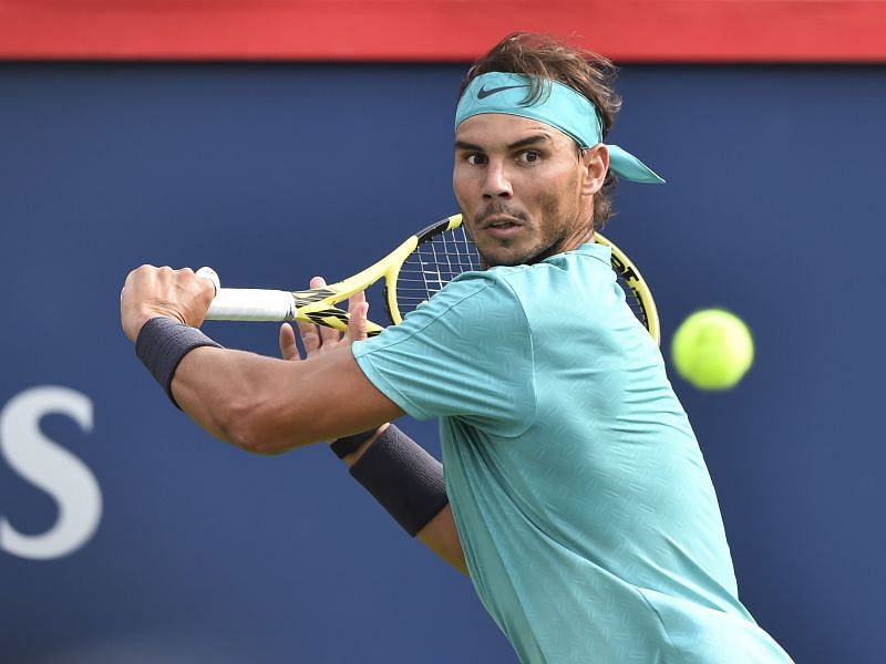 Rafael Nadal in action at the 2019 Rogers Cup