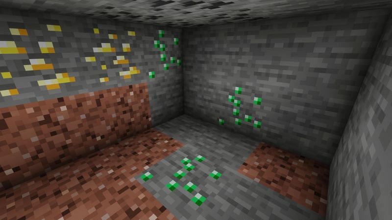 Emerald ores (Image via Minecraft)