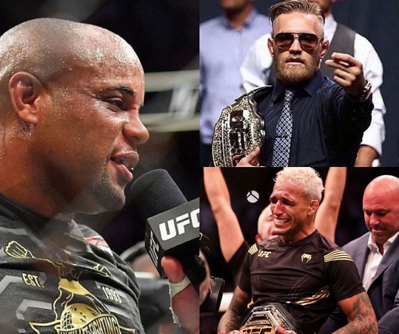 Daniel Cormier, Conor McGregor and Charles Oliveira