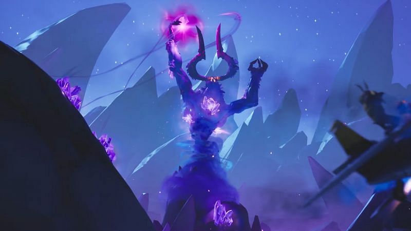 Players could catch a glimpse of the Storm King during the Rift Tour (Image via Fortnite/Epic Games)