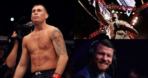 Darren Till (left), Israel Adesanya (top right) & Michael Bisping (bottom right)