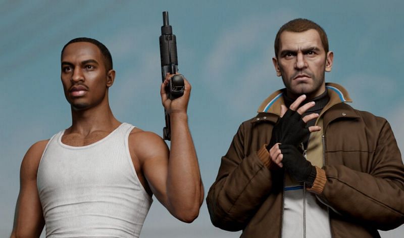CJ and Niko represent two very different eras in the GTA series (Image via Rockstar Games)