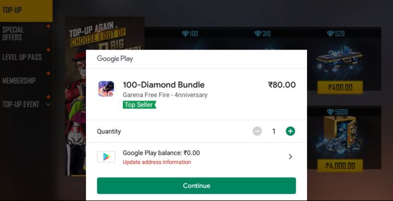 Complete the payment via the required method (Image via Free Fire)