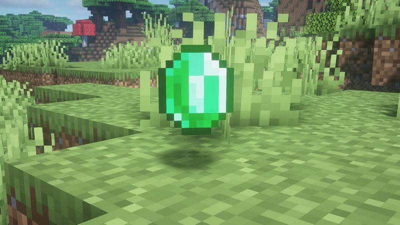 An emerald in Minecraft (Image via Minecraft)