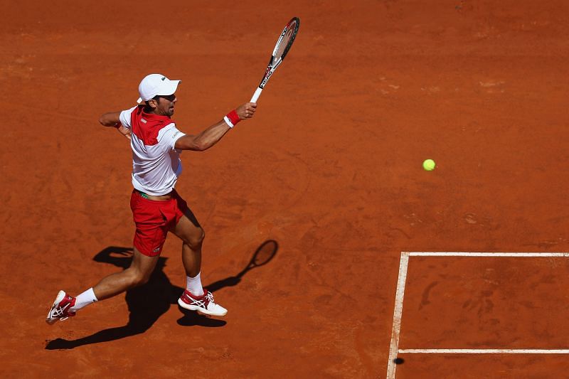 Novak Djokovic making a return to Rafael Nadal