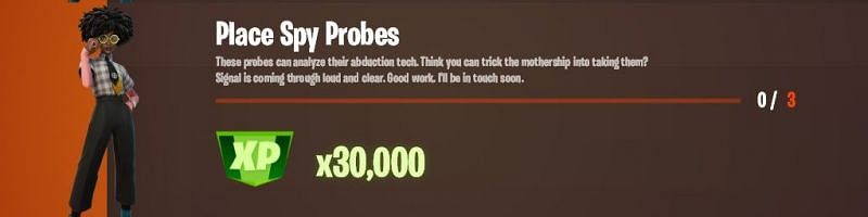 &quot;Place Spy Probes&quot; Fortnite week 9 Legendary challenge (Image via XTigerHyperX/Twitter)