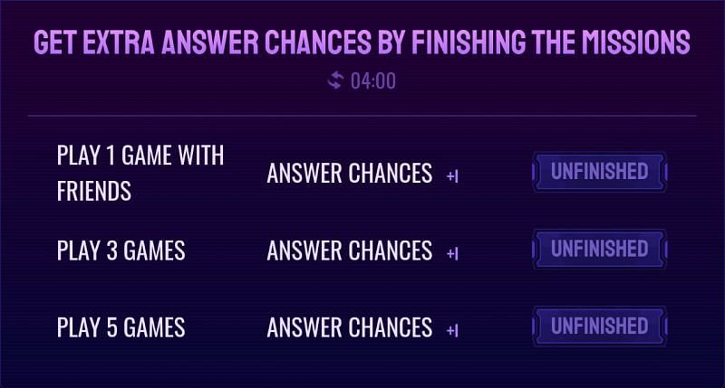 Users must complete these tasks to earn answer chances (Image via Free Fire)