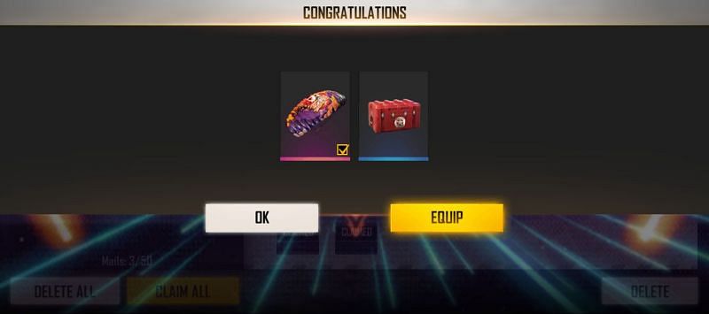 The rewards can be collected from the mail system (Image via Free Fire)
