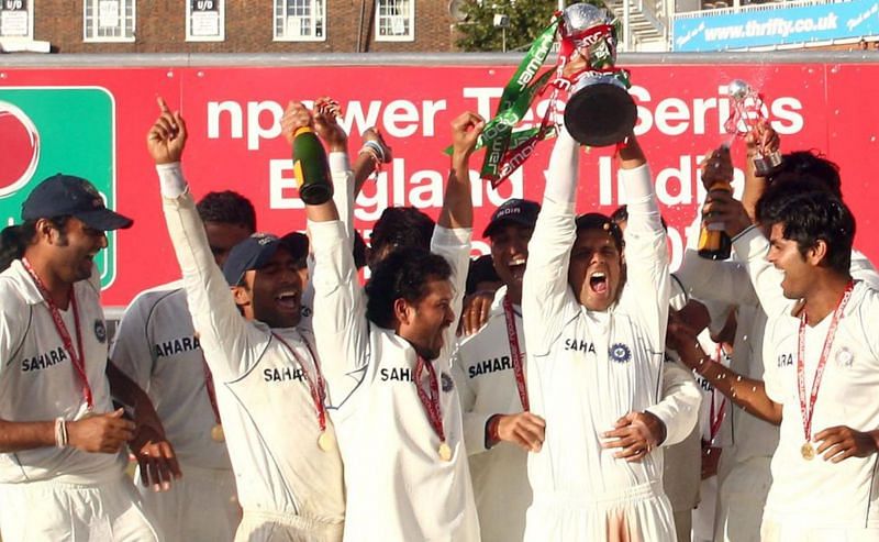 Team India celebrating series victory in 2007