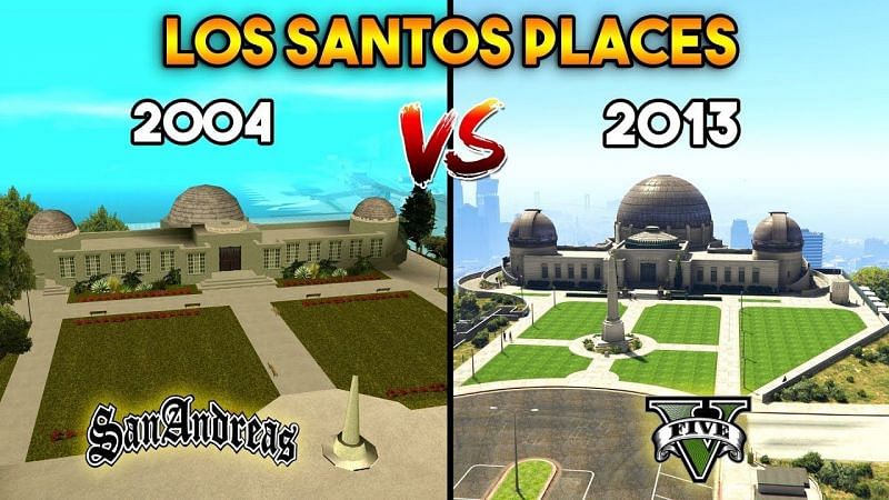 GTA 5 vs GTA San Andreas (Image via Onespot Gaming/YouTube)