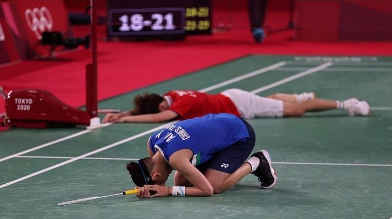 Tai Tzu-ying after losing the final at the Tokyo Olympics.