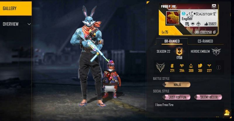 Raistar is an eminent Free Fire content creator hailing from India (Image via Free Fire)