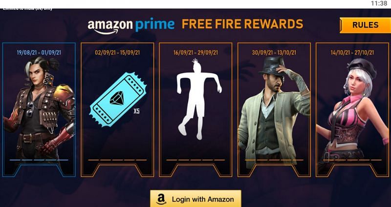 You need to press the &quot;Login with Amazon&quot; option (Image via Free Fire)