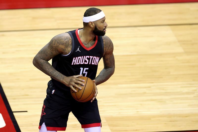 HOUSTON, TEXAS - FEBRUARY 11: DeMarcus Cousins #15 of the Houston Rockets in action against the Miami Heat during a game at the Toyota Center