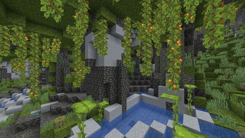 Lush caves biome (Image via Minecraft)