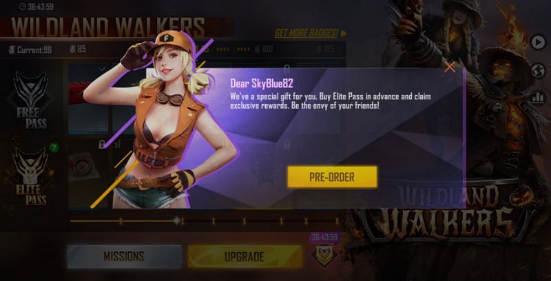 Tap on the &ldquo;Pre-Order&rdquo; button in this dialog box (Image via Free Fire)