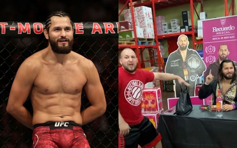 Jorge Masvidal was surprised by the fan (center) at a recent signing event