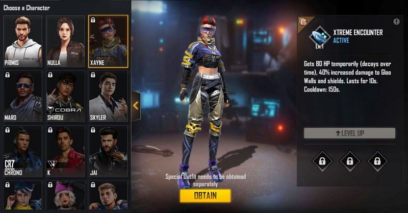 Xayne is one of the characters available in the event (Image via Free Fire)