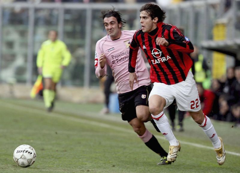 Kaka in action for AC Milan in the Serie A in 2006