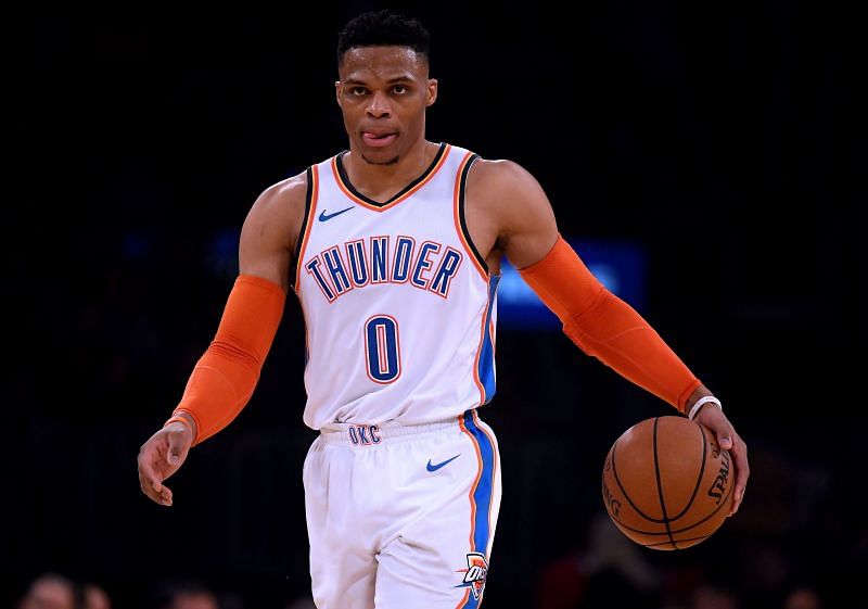 Russell Westbrook with the OKC Thunder in 2019.