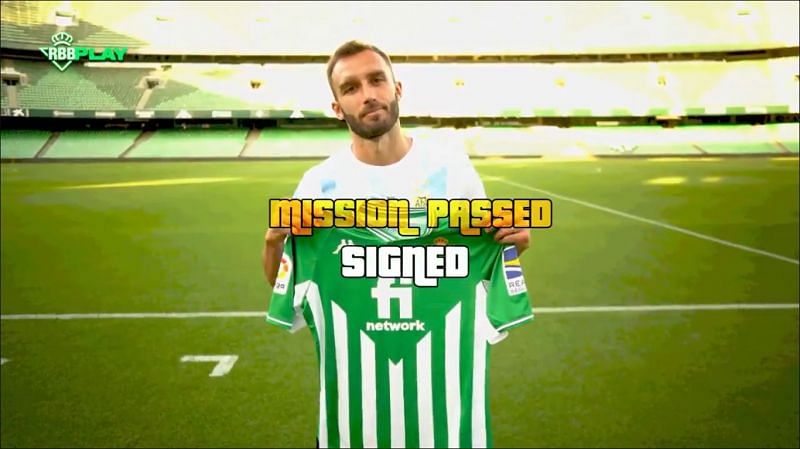 Real Betis announces the signing of a new player in classic GTA fashion (Image via Real Betis Twitter)
