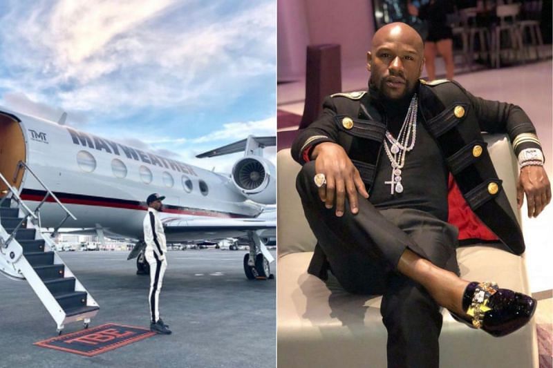 Floyd Mayweather in front of his private jet [Image credits: @floydmayweather via Instagram]
