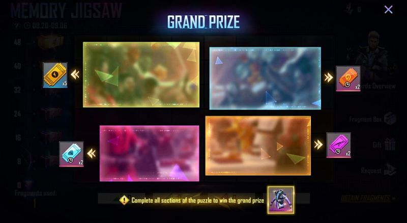 Other rewards that users can receive for completing each of the sections (Image via Free Fire)
