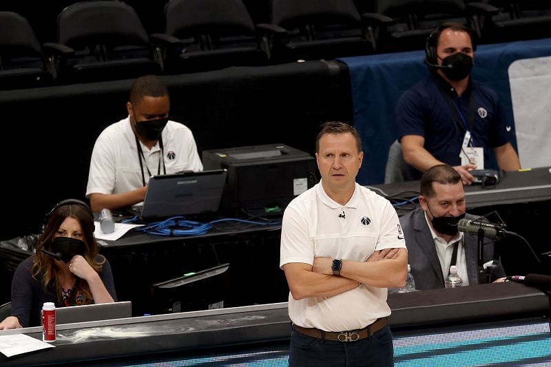 Former Washington Wizards&#039; head coach Scott Brooks watches on during an NBA game.