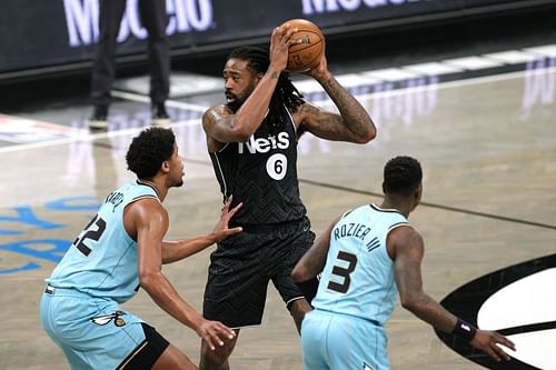 DeAndre Jordan during Charlotte Hornets v Brooklyn Nets