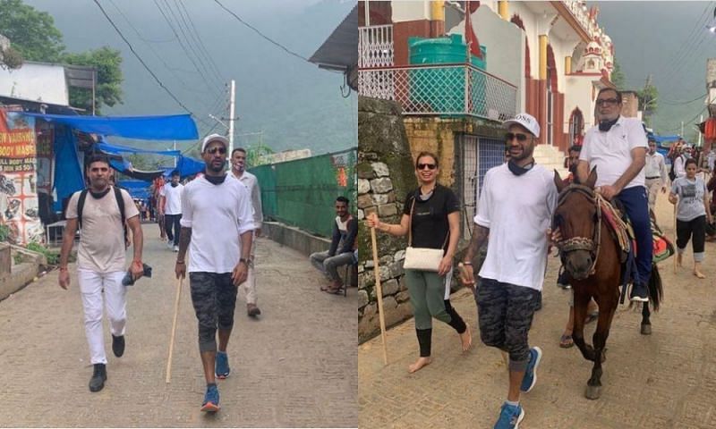 Shikhar Dhawan travels to Vaishno Devi with his family.