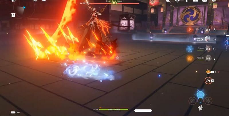 La Signora&#039;s second form dealing Pyro damage (Image via COPIUM Leeks, Youtube)