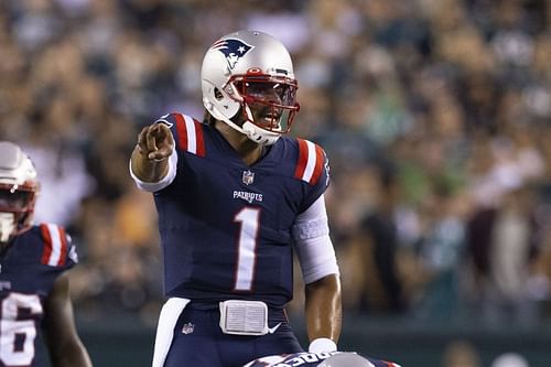 Cam Newton playing for the New England Patriots v Philadelphia Eagles