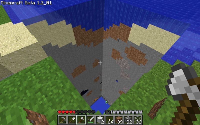 Empty hole  (Image via Minecraft, Arqade- Stack Exchange)