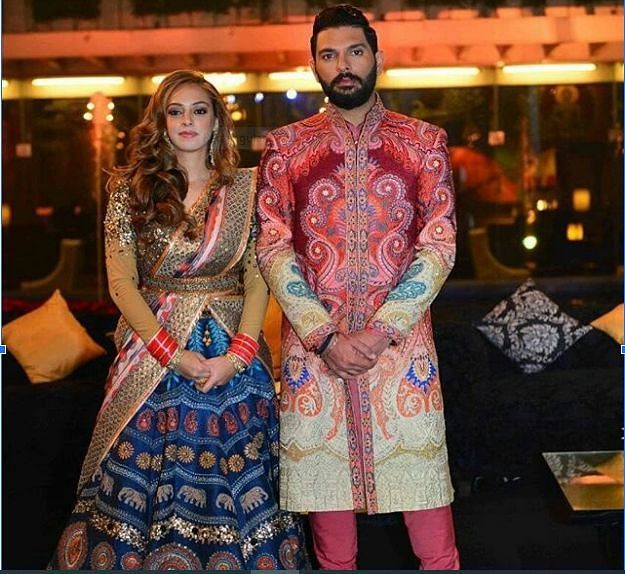 Yuvraj Singh with his wife Hazel Keech