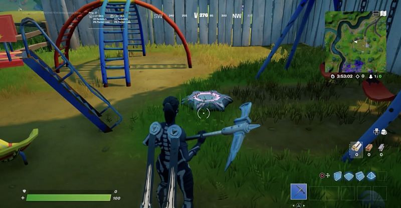 Alien hologram pad at Risky Reels in Fortnite (Image via Kanga/YouTube)