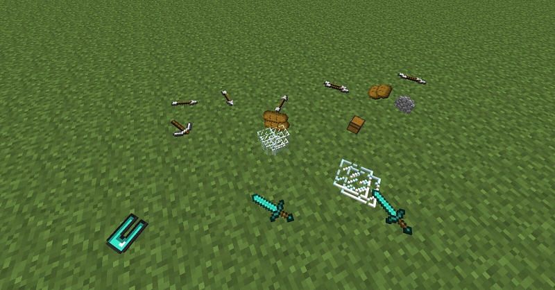 Different kinds of loot in Minecraft (Image via Minecraft)