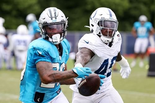 Indianapolis Colts Training Camp Practice With Carolina Panthers