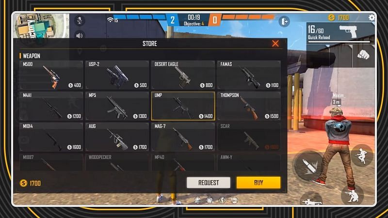 The &quot;Request&quot; option in the Clash Squad mode (Image via Free Fire)