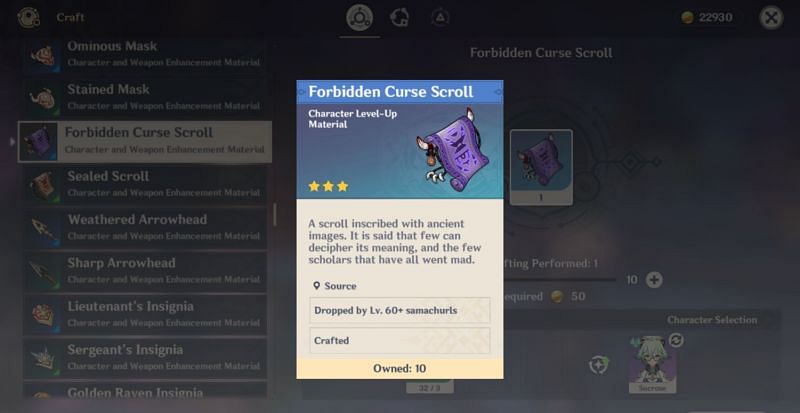 Forbidden Curse Scroll (image via Genshin Impact)