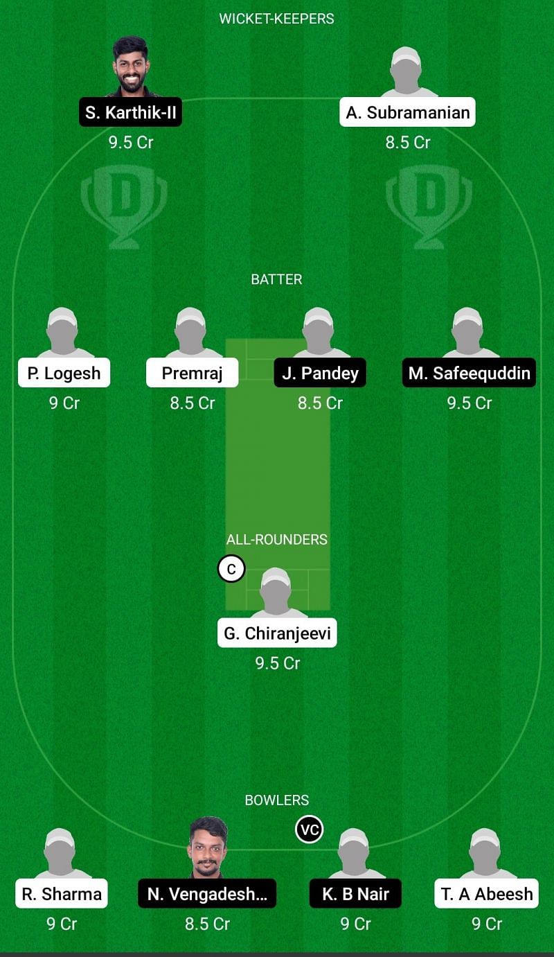 Dream11 Team for Sharks XI vs Bulls XI - Pondicherry T20 2021 Match 23.