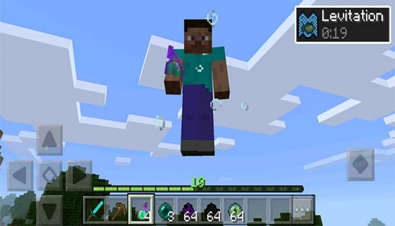 The levitation status effect in Minecraft can be manipulated to create unexpected effects (Image via apkpure)