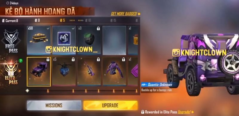 Car skin is likely to be present at 0 badges (Image via Knight Clown)