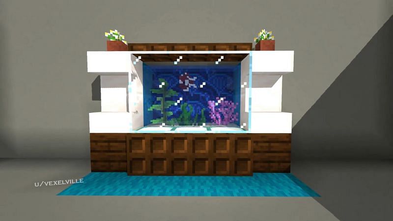 How to build a small aquarium in Minecraft