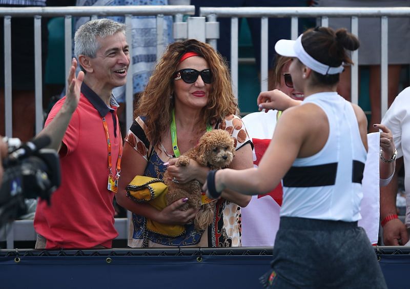 Bianca Andreescu with her parents at the 2019 Miami Open 2019