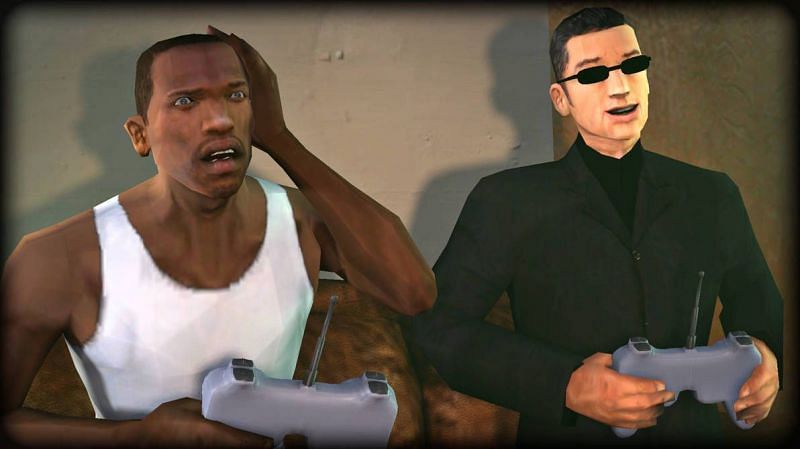 CJ and Woozie having a good time in GTA San Andreas (Image via DeviantArt/DogDunceGG)